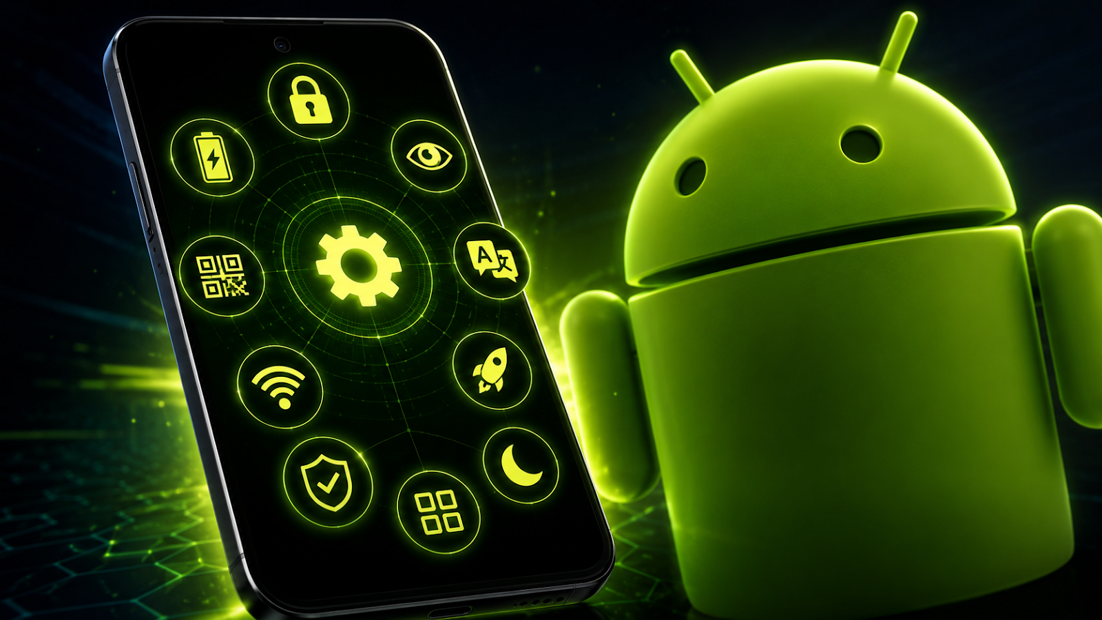 Smartphone Android exibindo funções ocultas e configurações secretas que melhoram desempenho, bateria e segurança em 2026.